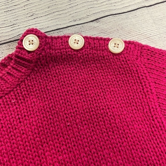 Women's Lauren Ralph Lauren Plus Size 1X Hot Pink Sweater Pull Over Buttons - Picture 2 of 12